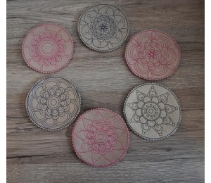 Stickserie ITH - Untersetzer Flower Circles